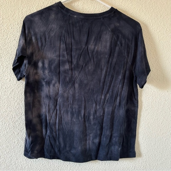 Soft and Sexy Rib Shirt Medium Tie Dye Blue Pullover Boho Casual Lounge - Picture 8 of 8
